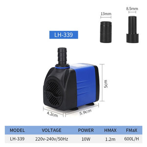 220-240v Ultra-Quiet Submersible Water Fountain Pump Filter Fish Pond Aquarium Water Pump Tank Fountain 3.5/6/10/15/25W