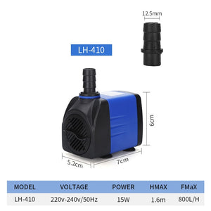 220-240v Ultra-Quiet Submersible Water Fountain Pump Filter Fish Pond Aquarium Water Pump Tank Fountain 3.5/6/10/15/25W