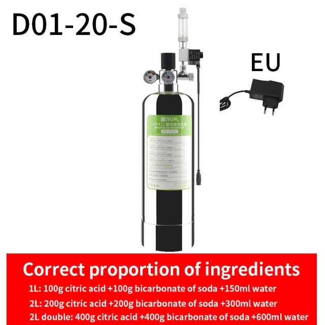 ZRDR Aquarium DIY CO2 Generator System Kit With Pressure Air Flow Adjustment Water Plant Fish Aquarium ValveDiffuserThe reaction