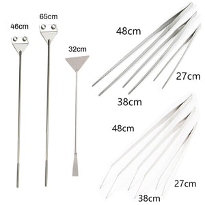 27cm/38cm/48cm Straight/Elbow Stainless Steel Fish Tank Tweezers Pliers Plants Tweezers Aquarium Maintenance Cleaning Tools #15
