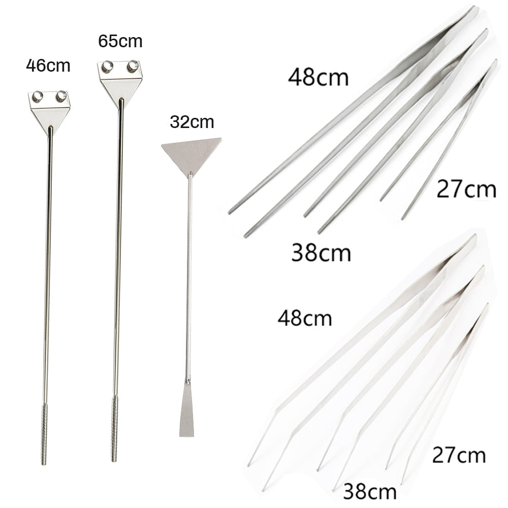 27cm/38cm/48cm Straight/Elbow Stainless Steel Fish Tank Tweezers Pliers Plants Tweezers Aquarium Maintenance Cleaning Tools #15